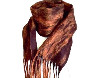 Soft Merino Wool Scarf  Felted Merino Wool Scarf  Neck Warmer  Winter Scarf