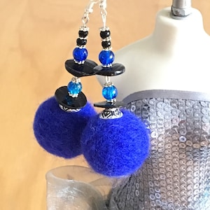 Wool Felted Drop Earrings