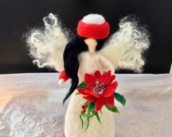 SALE!!  11”Christmas Tree Topper  Angel Christmas Tree Topper  Wool Felted Angel   Christmas Angel  Waldorf Doll