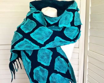 Super soft Merino Wool Scarf  Wool Felted Scarf