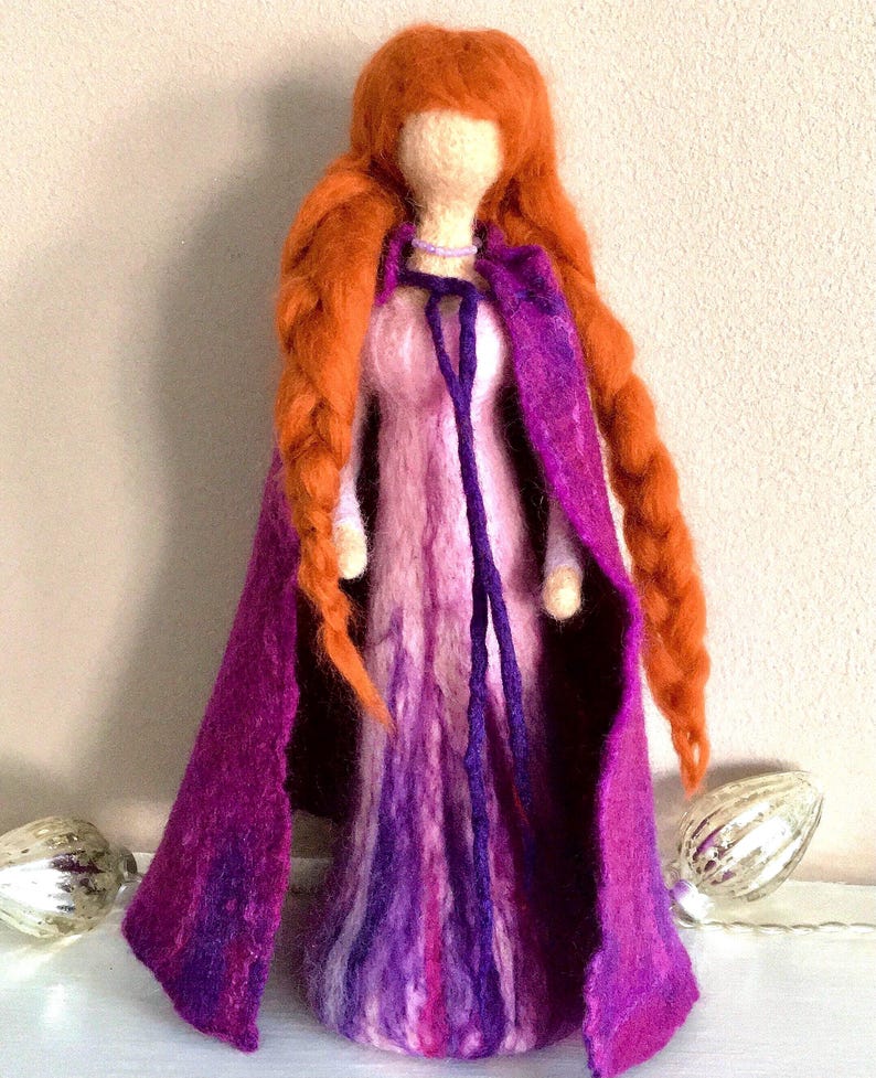 Needle Felted Anna Doll, Frozen Inspired Waldorf Style image 1