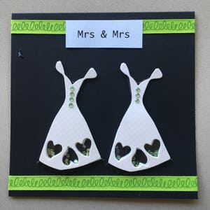 Cartão de casamento Mrs & Mrs (cartão de casamento lésbico; cartão de casamento gay, cartão de casamento do mesmo sexo)