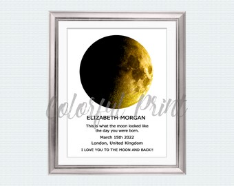 Impresión personalizada de las fases lunares: Póster lunar personalizado