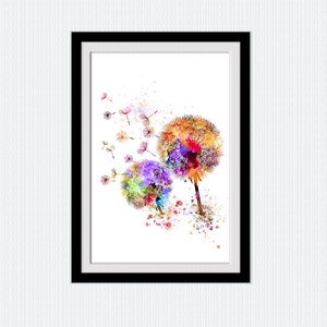 Dandelion poster Flower print Dandelion wall art Home decor Gift for flower lovers Dandelion print Birthday gift Dandelion watercolor W437