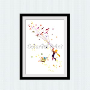 Little Prince print The Little Prince poster Le Petit Prince print Baby shower gift Little Prince watercolor Nursery decor W341