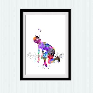 Girl runner print Running girl poster Runner watercolor Sport wall decor Female runner print Sport illustration Wall hanging Sport art W85