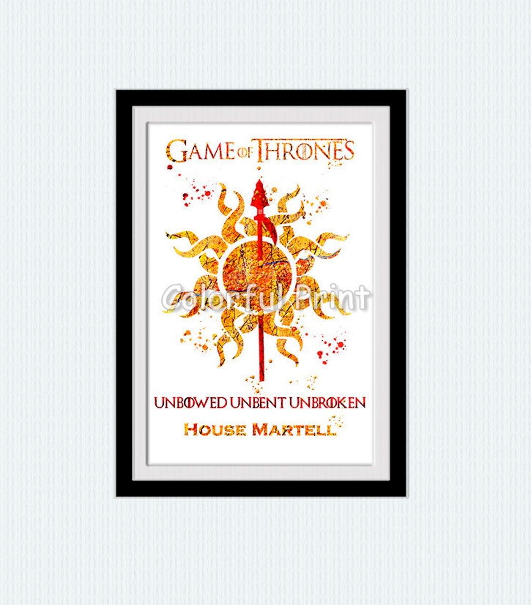 Game of Thrones Martell House Martell Thrones Poster Game of Etsy