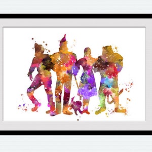 Wizard of Oz inspired print Land of Oz watercolor Wizard of Oz poster Dorothy print Nursery art Scarecrow poster Kids room decor W501