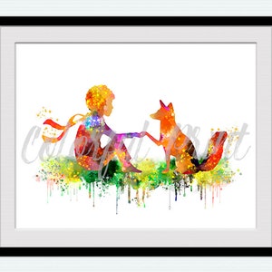 The Little Prince and The Fox The Little Prince poster Le Petit Prince print Little Prince watercolor Nursery art W928
