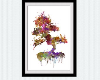 Summer tree print Summer tree poster Watercolor tree print Home decor Kids room art Wall hanging decor Christmas gift Birthday gift  W279