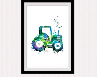 Transport poster Tractor print Tractor poster Kids room wall art Construction equipment decor Home decoration Boys room decor Gift idea W56