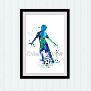 Soccer boy print Football player poster Sport wall decor Boys room wall art Soccer poster Kids room decor Football print Sport wall art W104