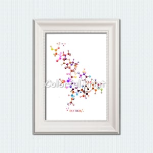 Oxytocin molecule Oxytocin poster Oxytocin wall art Therapist office Chemistry decor Molecule art Scientist gift Molecular structure W909