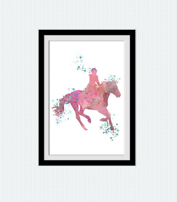 Horse Riding Girl Watercolor Poster Horseback Art Print Uk - English Equestrian Home Decorations Uk Horse Riding Girl Watercolor Poster Horseback Art Print Uk - English Equestrian Home Decorations Uk