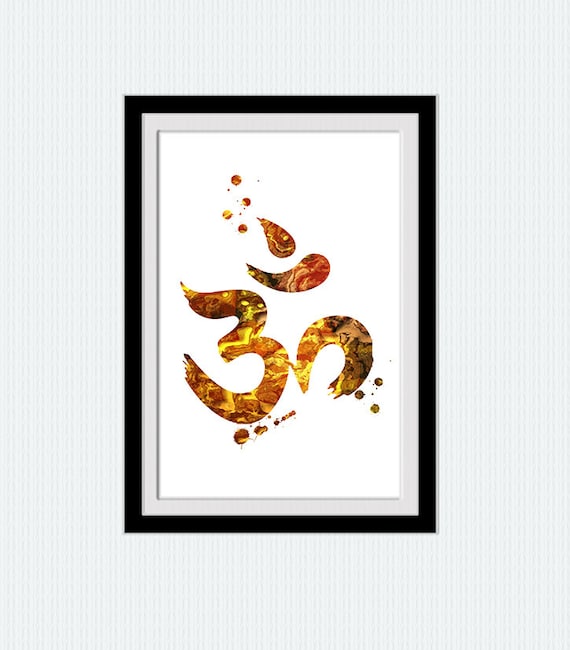 Om Symbol Colorful Poster Yoga Poster Om Symbol Watercolor Print