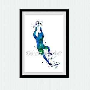 Soccer goalie poster Football print Soccer wall decor Football goalkeeper poster Boys room decor Playground decoration Wall hanging art W103