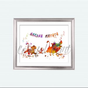 Hakuna Matata poster Lion King print Lion King illustration Lion King poster Lion King decor Hakuna Matata art W724
