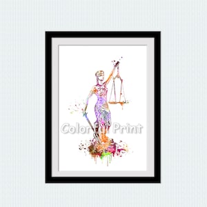 Lady Justice print Lady Justice decor Justice symbol Lawyer poster Lady Justice art Law office decor Attorney print Themis goddess art W903