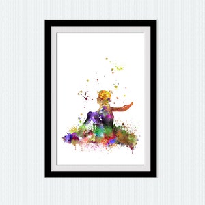 Little Prince watercolor The Little Prince poster Le Petit Prince print Young prince poster Little Prince print Nursery decor W368