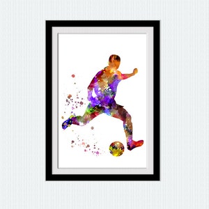 Football Player Print, Soccer Wall Decor, Boys Room Poster, Sports Lover Gift, Game Day Art, Athlete Motivation, Kids Bedroom W732