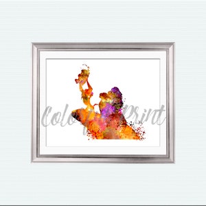 Lion King decor Mufasa and Simba Lion King print Simba illustration Lion King poster Mufasa print Simba poster Lion King watercolor W781