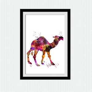 Camel watercolor print Camel art poster Animal multicolor decor Safari animal print Home decoration Kids room art Nursery room decor W584