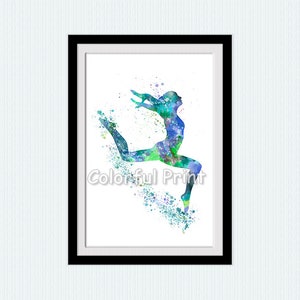 Sport gymnastics print Gymnastics girl poster Gift for her Sport illustration Wall art Sport hall decor Birthday gift Home decor W173