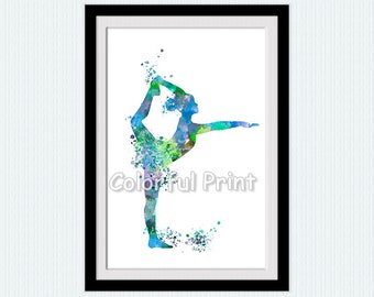 Gymnastic gift Gymnastics girl poster Sport illustration Gymnastic print Sport hall wall art Girls room decor Sport print Wall hanging W164