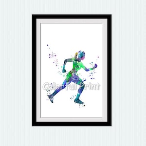 Jogging girl print Running girl poster Female runner print Sport illustration Jogging wall decor Running woman print Racing girl poster W93