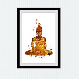 Buddha poster Buddha watercolor print Buddha colorful poster Buddha wall art Buddha art decor Yoga studio poster Inspirational print  W397