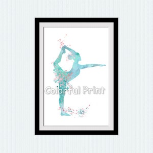 Sport art poster Gymnastic print Gymnastics poster Gymnastics girl Sport illustration Girls room decor Sport print Playroom decoration W163