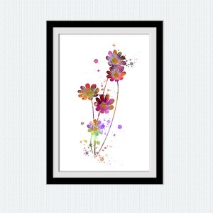 Flower wall art print Flower poster Botanical art print Home decoration Living room decor Kids room art Botanical wall poster Gift art W554