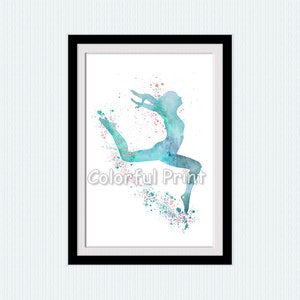 Gymtastics watercolor print Gymnastics art poster Sport hall decor Gymnastics gift Sport poster Girls room wall art Sport illustration W171