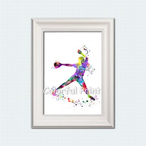 Softball poster Softball print Sport wall decor Softball girl Softball baseball Sport girl Fast pitch Sport decoration Softball player W901