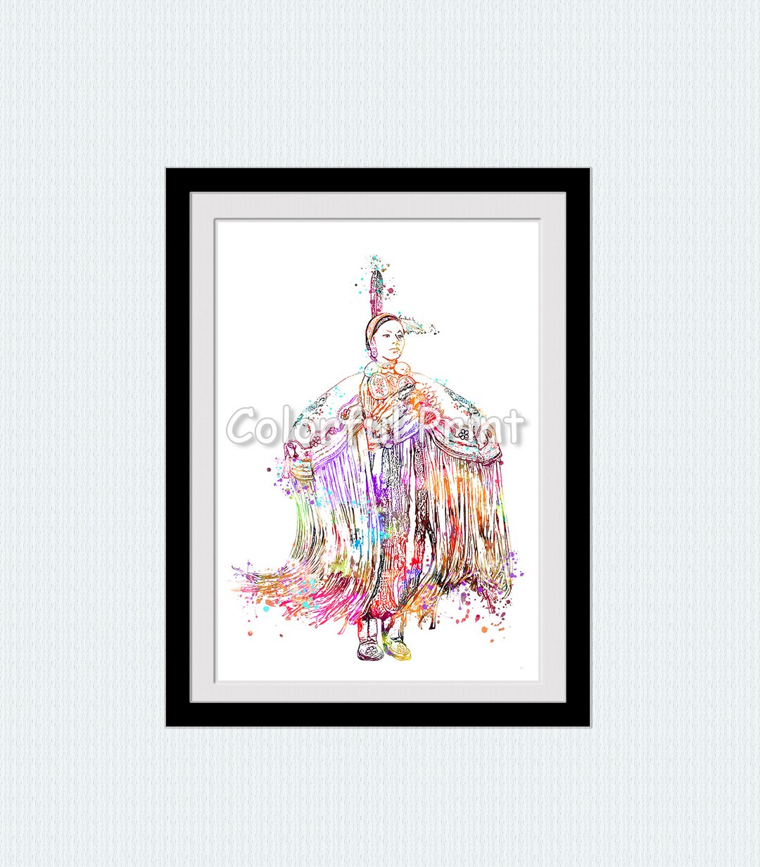 Buckskin Dress Dancer Native American Print Native American Poster ...