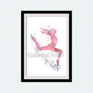 Gymtastics watercolor poster Sport wall decor Gymnastics girl print Sport gymnastics art Home decor Wall hanging Sport watercolor print W172
