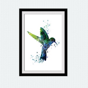 Bird print Hummingbird watercolor print Hummingbird colorful poster Home decoration Kids room art Nursery room decor Christmas gift  W303