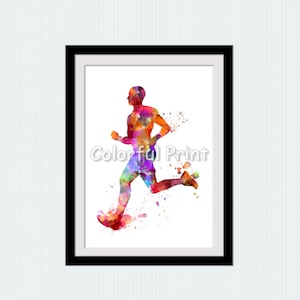 Laufposter Jogging Druck Laufmann Sport poster Joggingmann Sportdruck Sport Aquarell W941