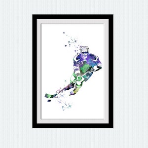 Hockey Print, Ice Hockey Poster for Kids Room, Locker Room, or Sports-Themed Decor, Great Gift for Athletes and Fans, Birthday Gift W382