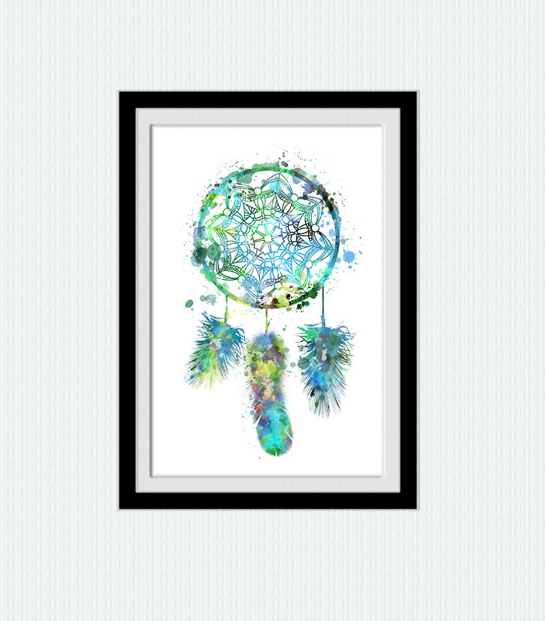 Dream Catcher Watercolor Poster Dream Catcher Colorful Print Wall ...
