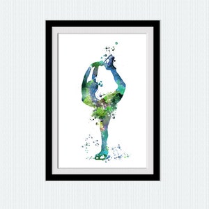 Figure skating art print Ice skating poster Figure skating colorful painting Home decoration Kids room decor Sport wall art poster W485