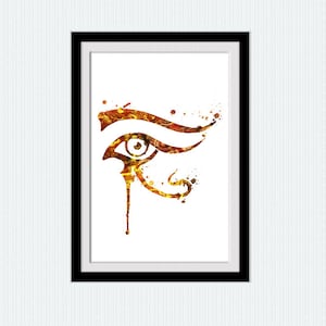 Eye of Ra watercolor poster Eye of Ra colorful print Egyptian mythology watercolor illustration Home decoration Wall hanging decor art  W398