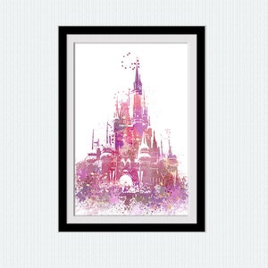 Magic Castle Print, Princess Castle Wall Art, Disney Inspired Decor, Fantasy Fairytale Home Decor, Enchanted Castle Print, Birthday Gift W32