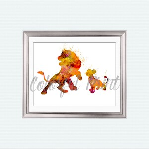 Simba print Lion King poster Lion King illustration Simba and Mufasa Lion King decor Lion King print Mufasa poster W265
