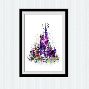 Disney castle Magic castle print Princess castle Disney wall decor Disney poster Nursery art W337
