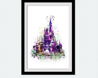 Disney castle Magic castle print Princess castle Disney wall decor Disney poster Nursery art W337