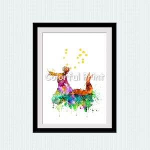 The Little Prince poster Le Petit Prince print The Little Prince and Fox Little Prince watercolor Nursery art W339