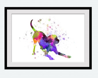 Dog print Dog watercolor poster Dog colorful print Animal watercolor print Dog lovers print for gift Home decoration Kids room art  W247