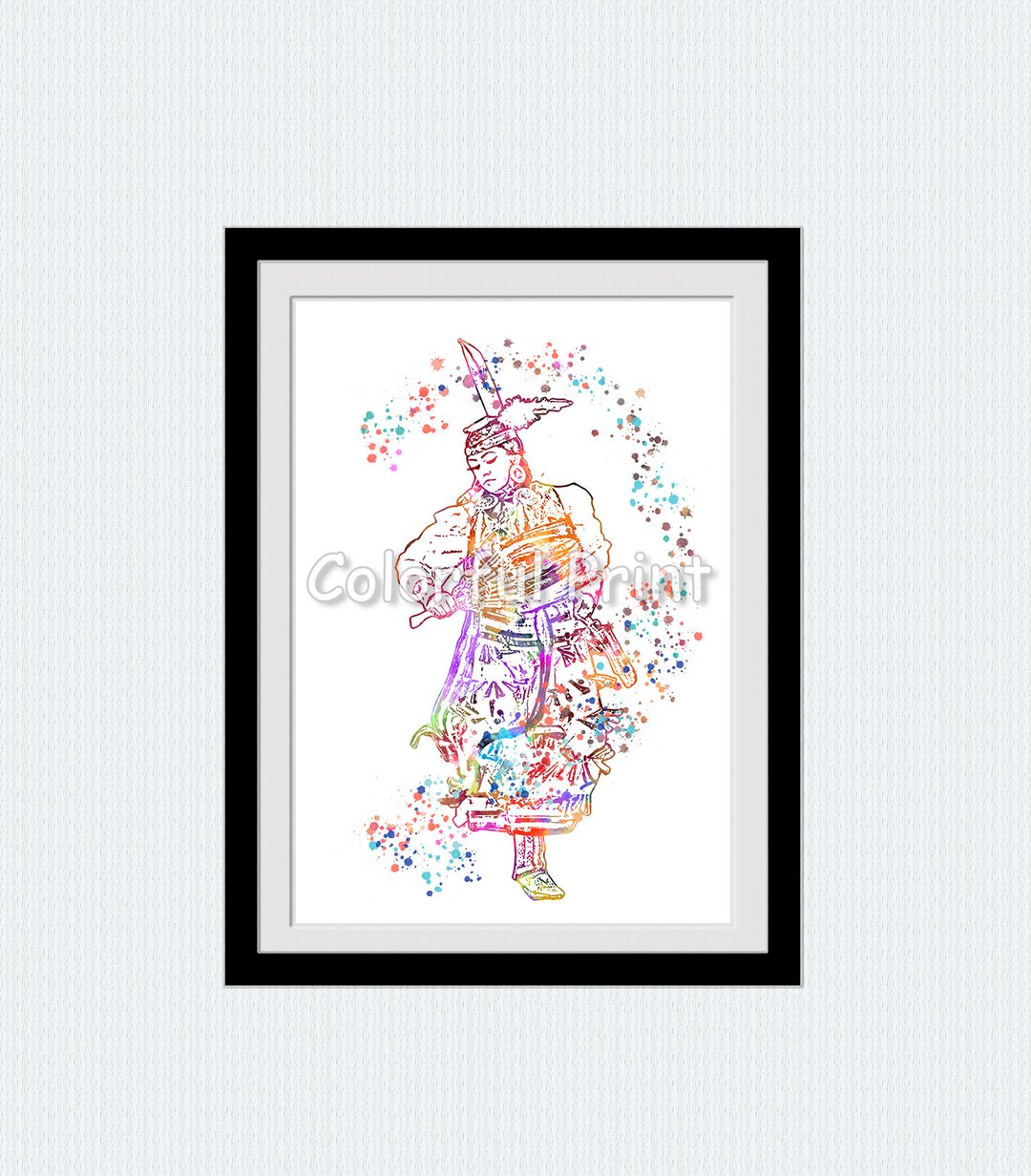 Jingle Dancer Art Print: Native American Watercolor Poster W915 - Etsy