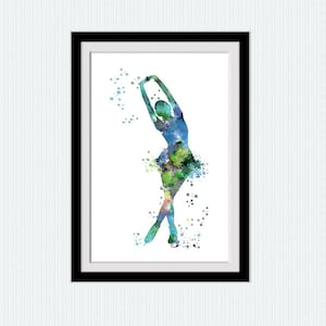 Figure skating print Figure skating poster Ice skating watercolor decor Home decoration Kids room decor Sport art poster Sport decor W729